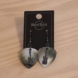 Hard Rock guitar pick earrings